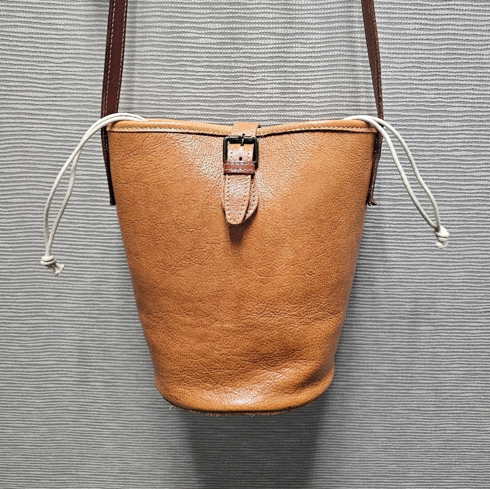 Tan Leather Bucket Bag